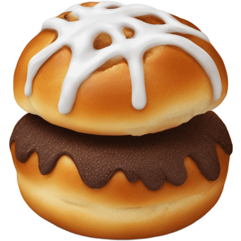 Cinammon bun  with icing  emoji