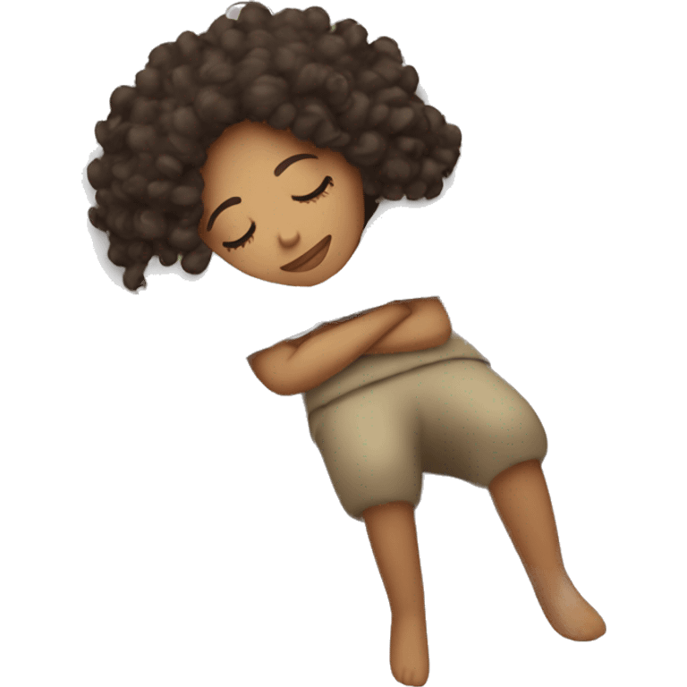 Curly brunette sleeping emoji