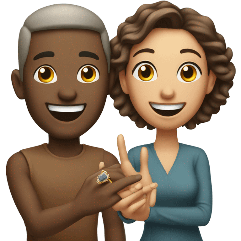 Newly engaged couple emoji