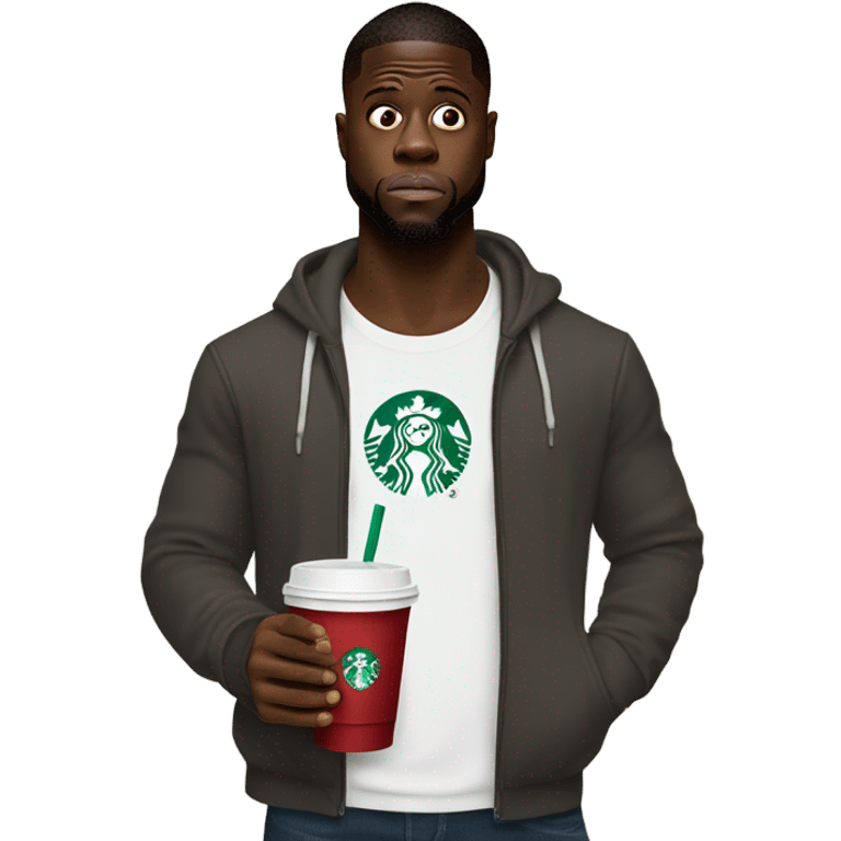 kevin hart sad with starbucks emoji