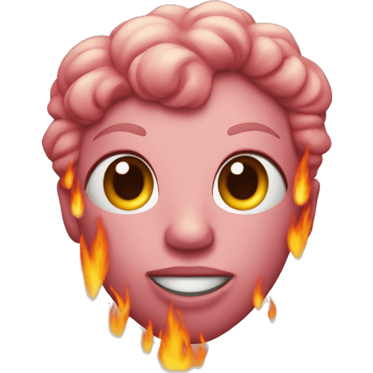 Cœur rose en feu emoji