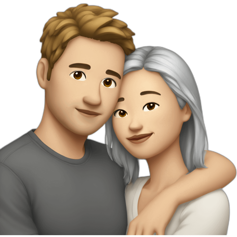 whiteman-asianwoman-cuddles emoji