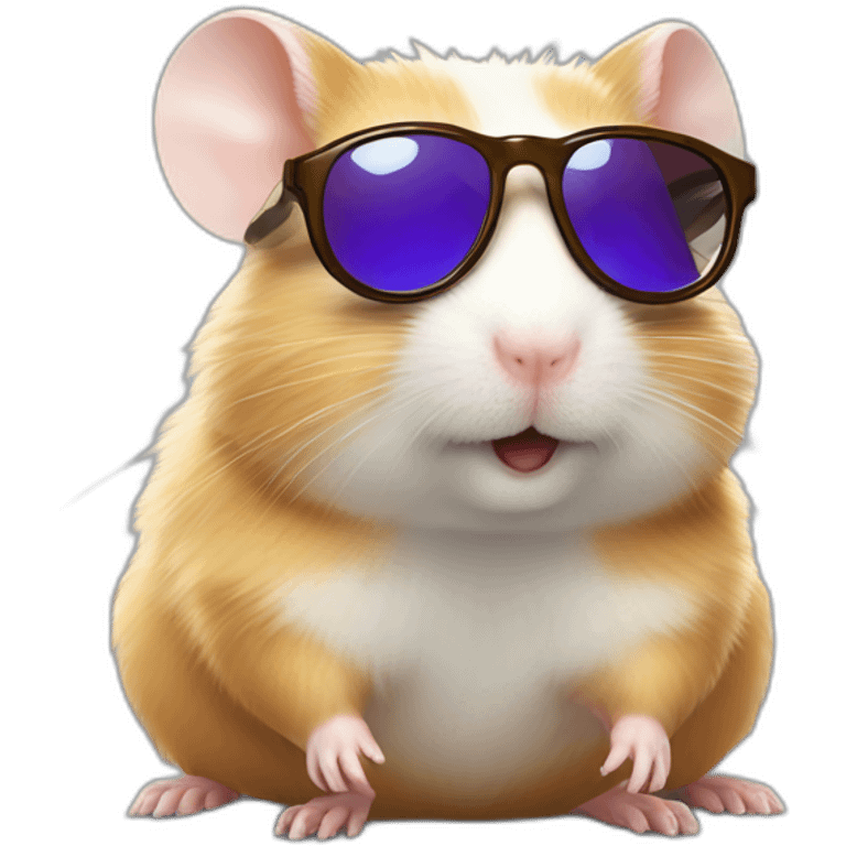 Hamster avec des lunettes de soleil emoji