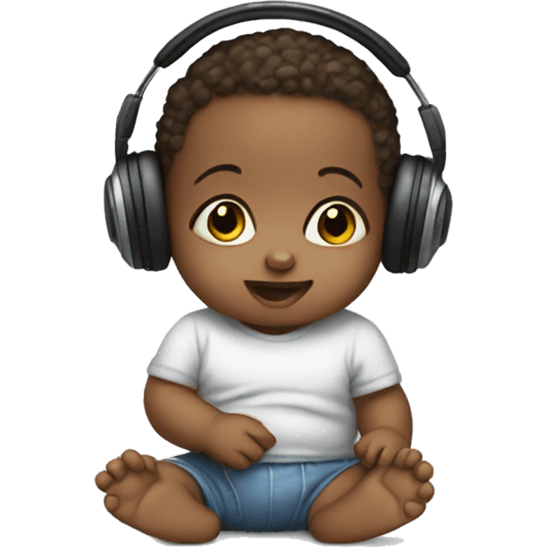 Baby listening to music emoji