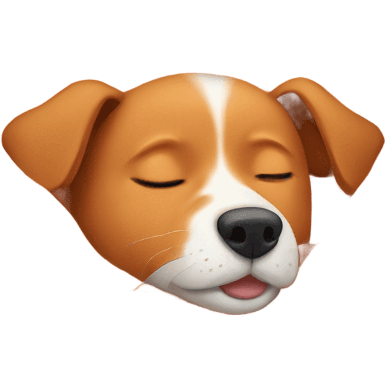 Ginger dog sleeping in a cozy blanket  emoji