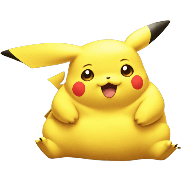 Pikachu but extremely fat emoji