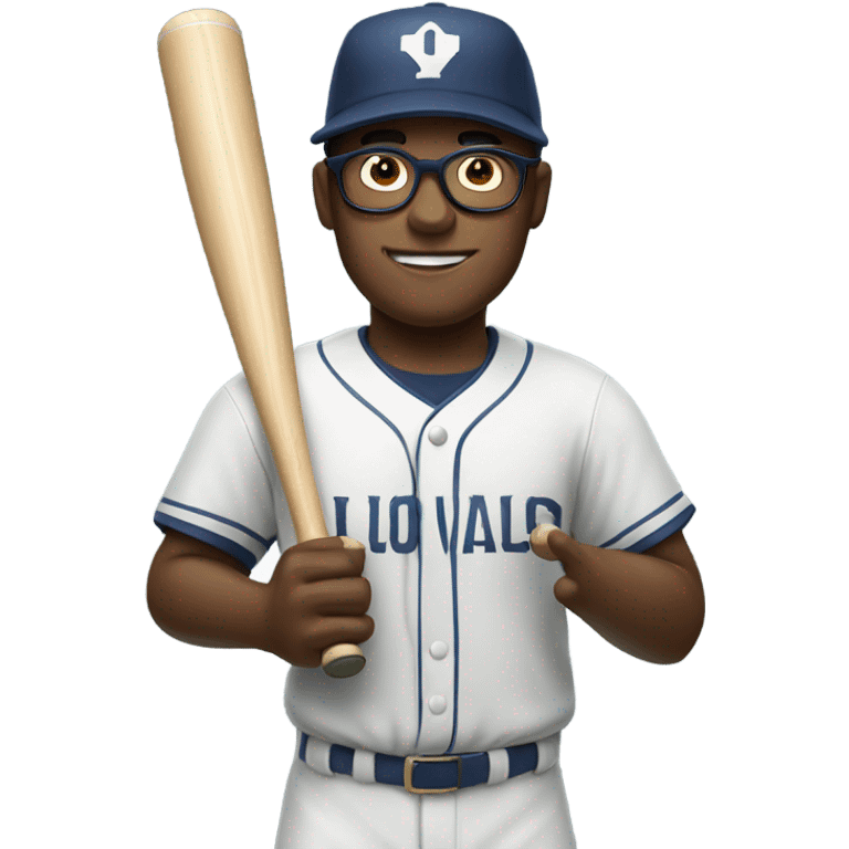 Baseball man with glasses emoji