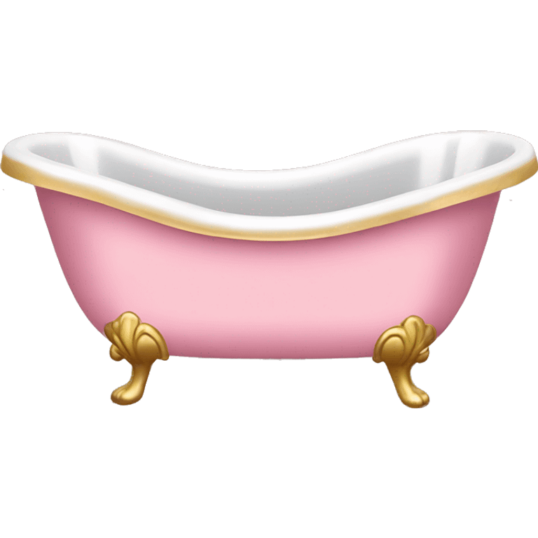 pink victorian bath tub, gold feet emoji