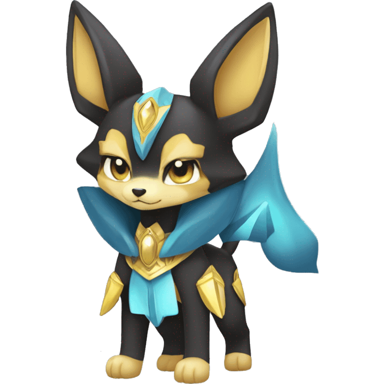 Shiny Sparkle Chibi Anubis-Umbreon-Lucario-Fakémon full body emoji