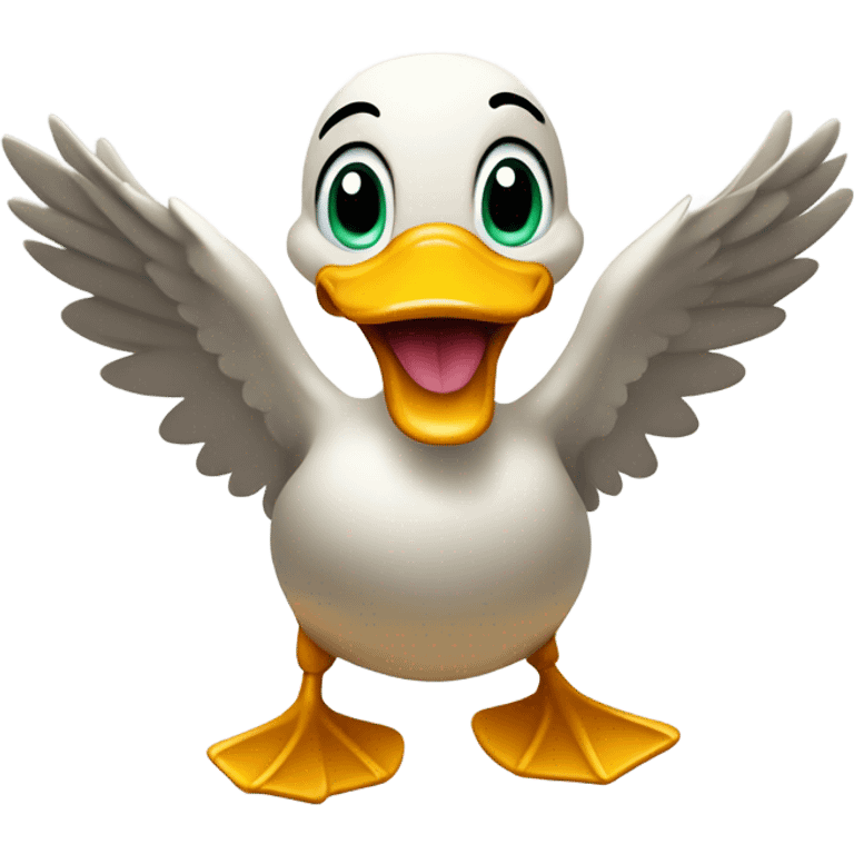 Duck being extremely happy emoji