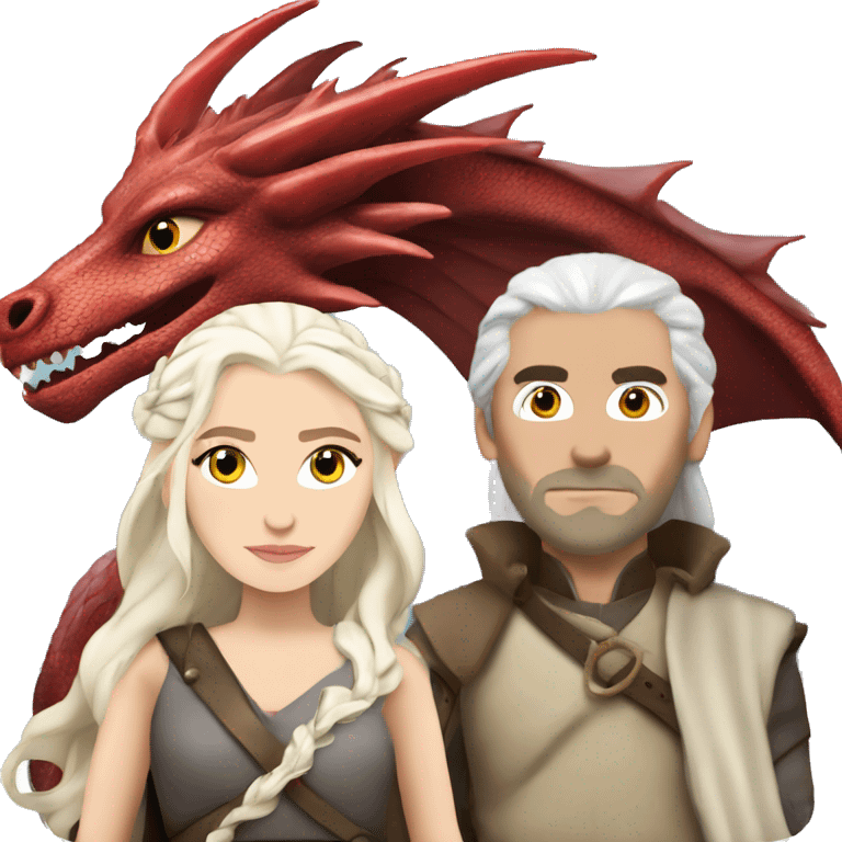 Daenerys Targaryen from game of thrones with dragon emoji