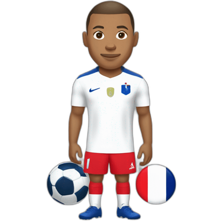 Kylian Mbappé jouant au foot avec l'équipe de France emoji