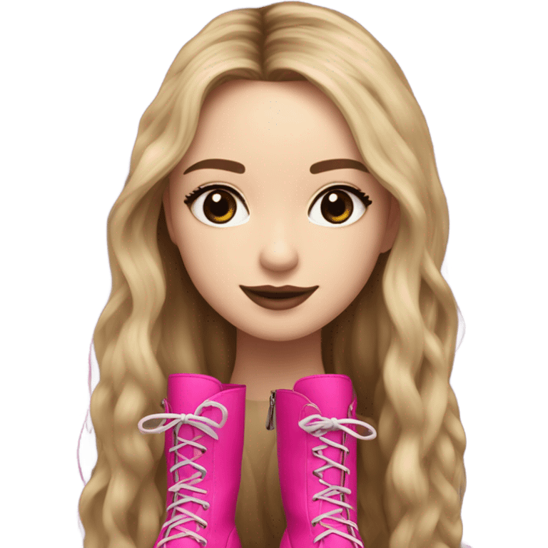 sabrina carpenter's bright pink knee high boots emoji