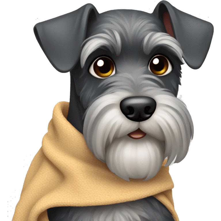 Schnauzer with blanket  emoji