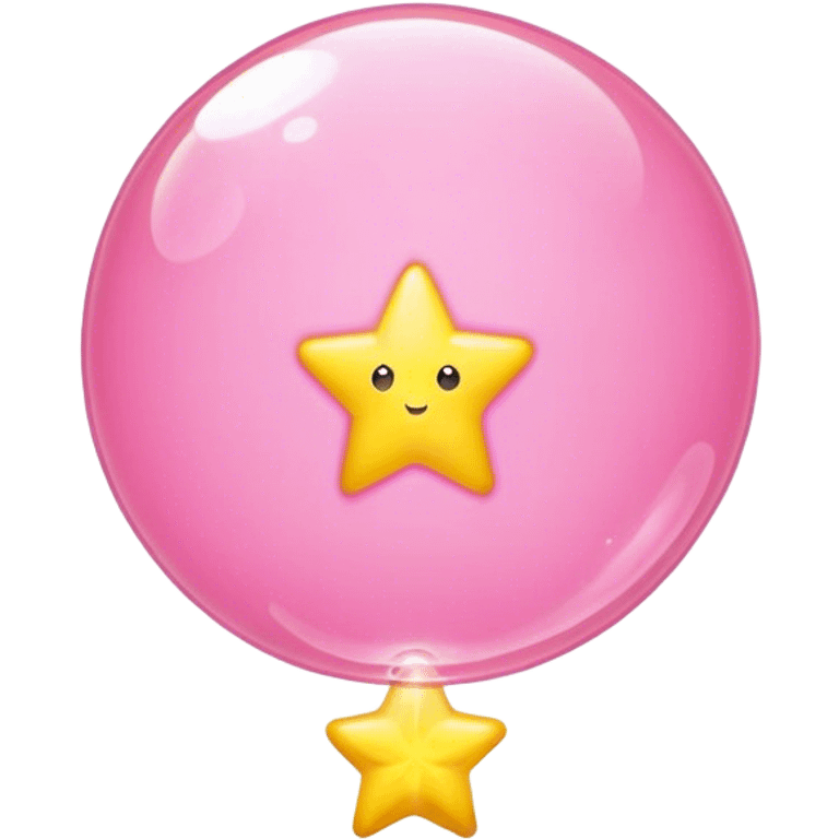 Pink bubble with a glowing star emoji