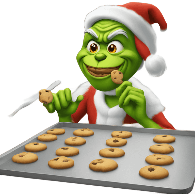 grinch baking cookies emoji