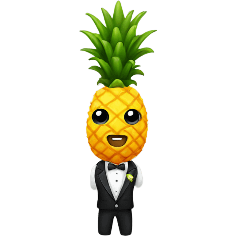 pineapple in a tuxedo emoji