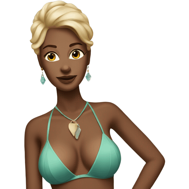 Elegant woman in stylish bikini emoji