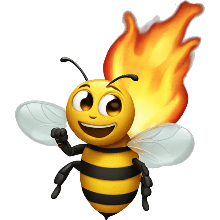 Bee play with fire emoji