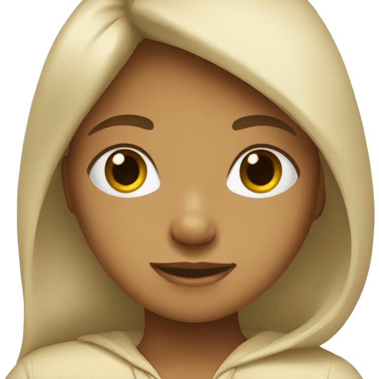 Girl wearing pijama beige  emoji