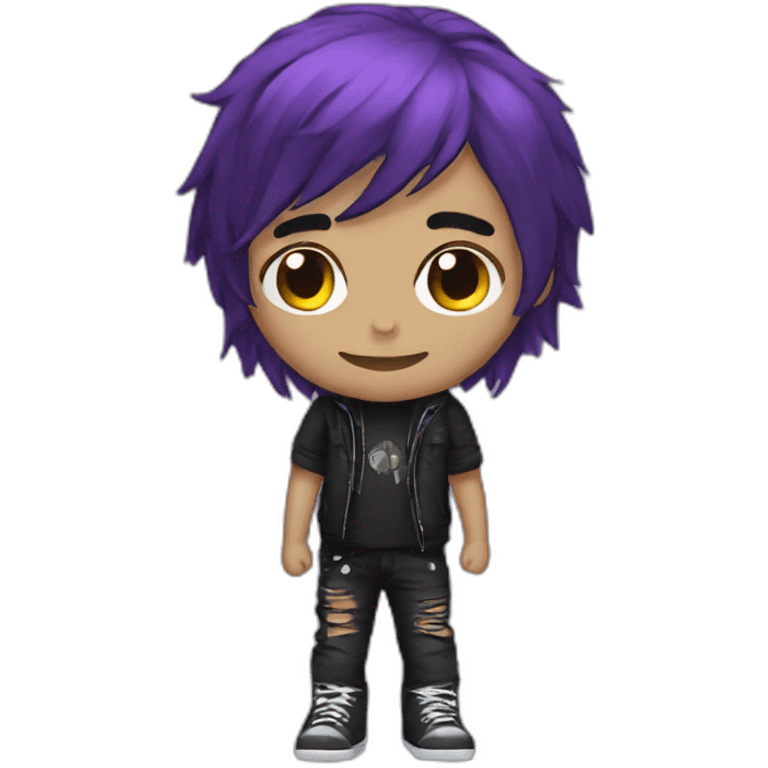 black-purple haired emo boy emoji