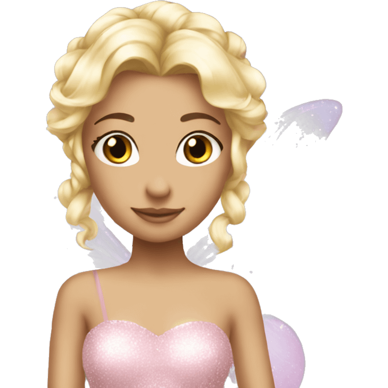 light pink fairy princess sparkly dress blonde emoji