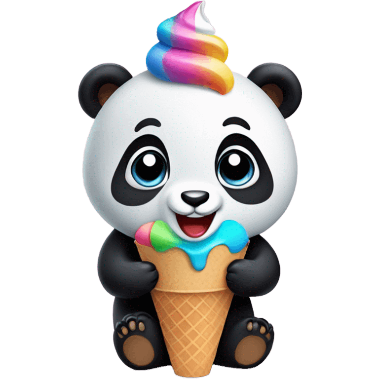 Panda eating ice cream emoji