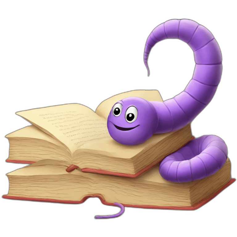 worm and book emoji