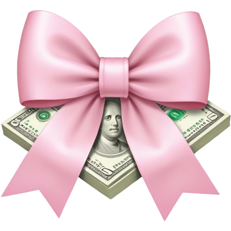 Money with a light pink bow emoji