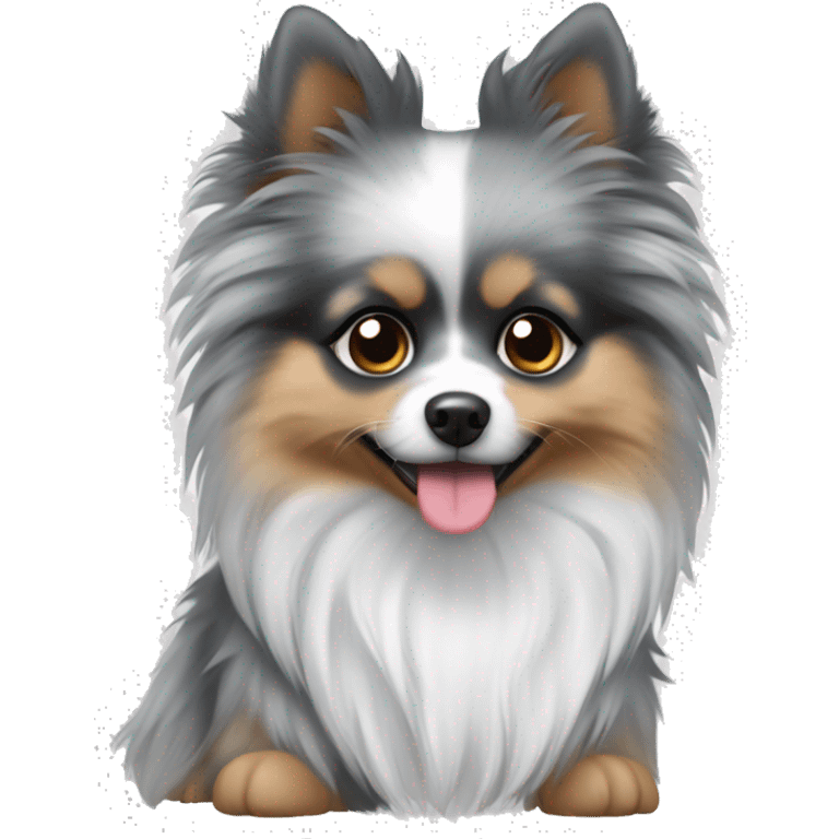 Blue merle Pomeranian with no white spots emoji