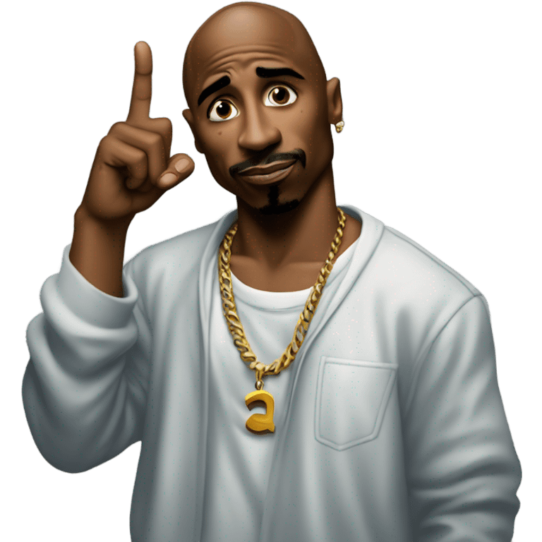 2pac Shakur shows middle finger emoji