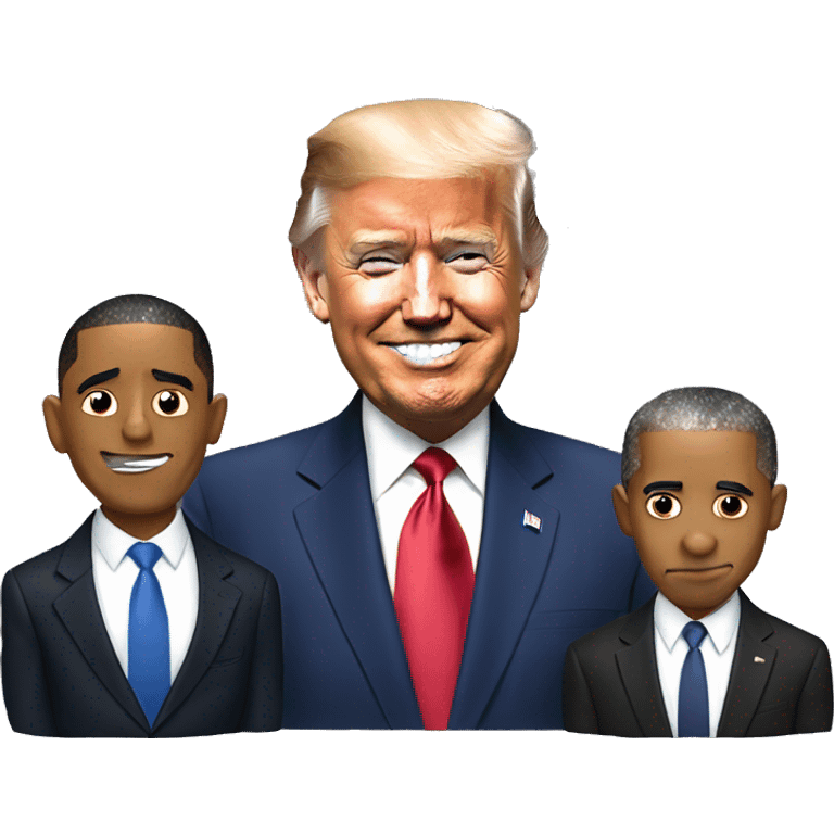 Barack Obama with Joe Biden and Donald Trump emoji