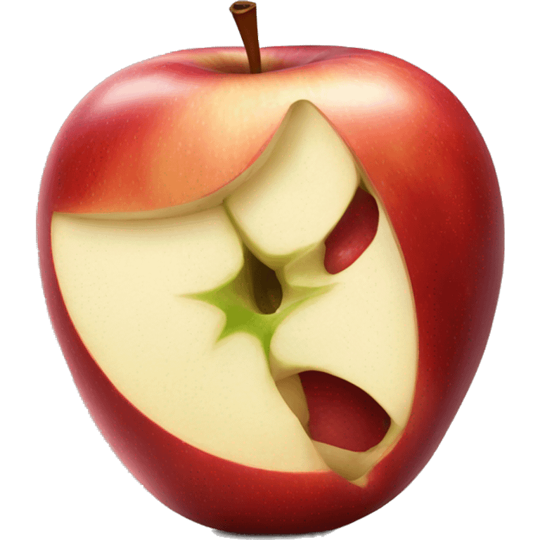 A single apple with a large bite out of the side  emoji