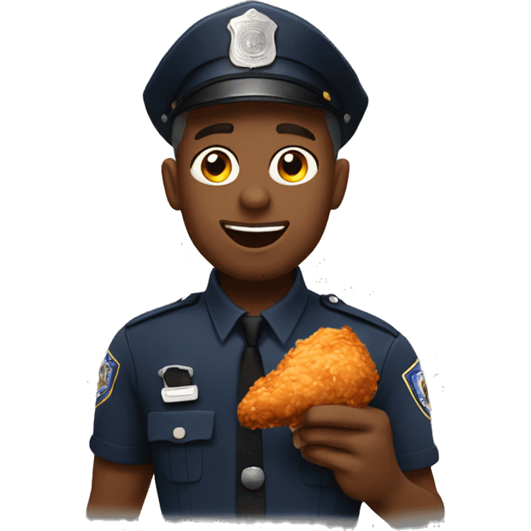 Police man eating fried chicken  emoji