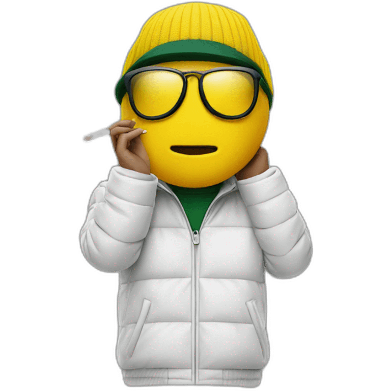 smoker with lacoste yellow puffer emoji