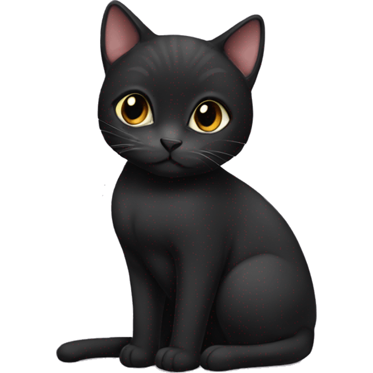 pregnant black female cat cute emoji