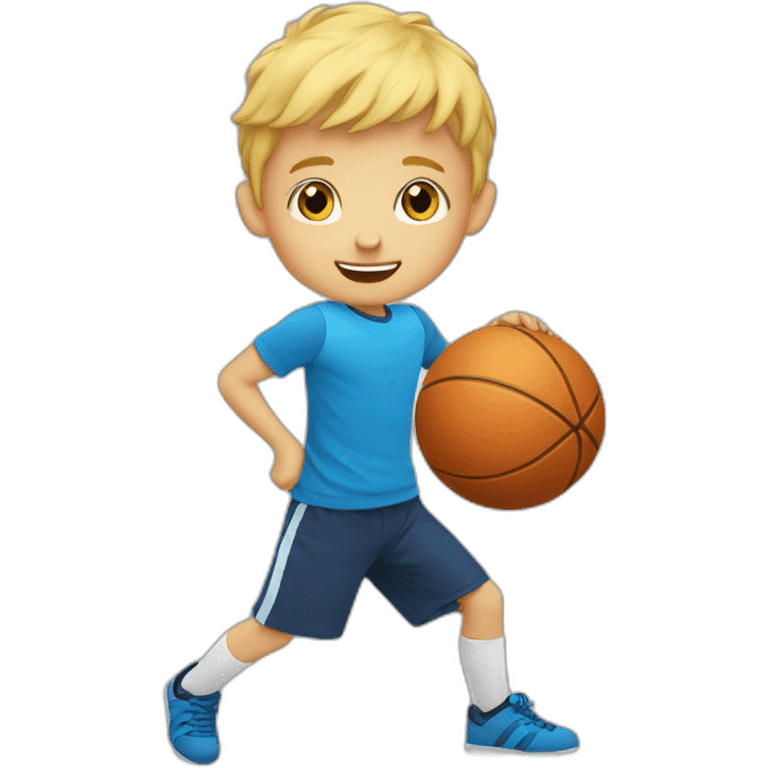 6 y.o. blondy boy with a ball emoji