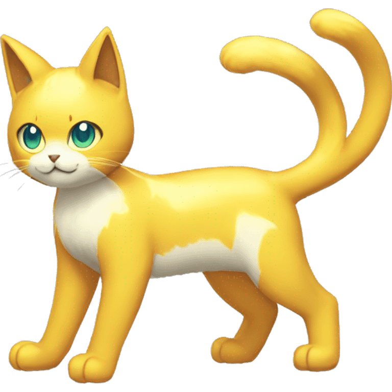 Shiny Electric-type-Fakémon-Cat full body emoji