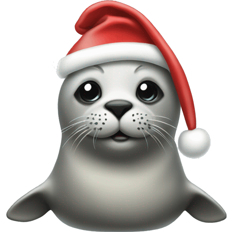 seal with santa hat on emoji