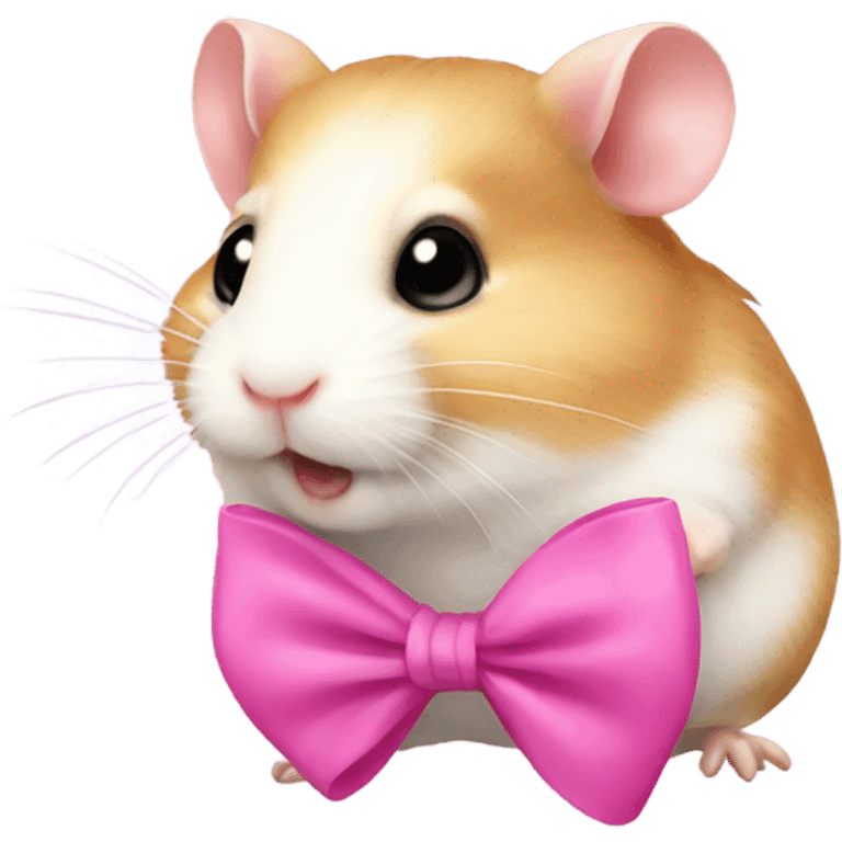 Hamster wearing a pink bow emoji