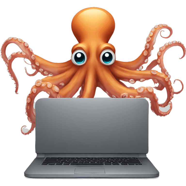 octopus with computer emoji