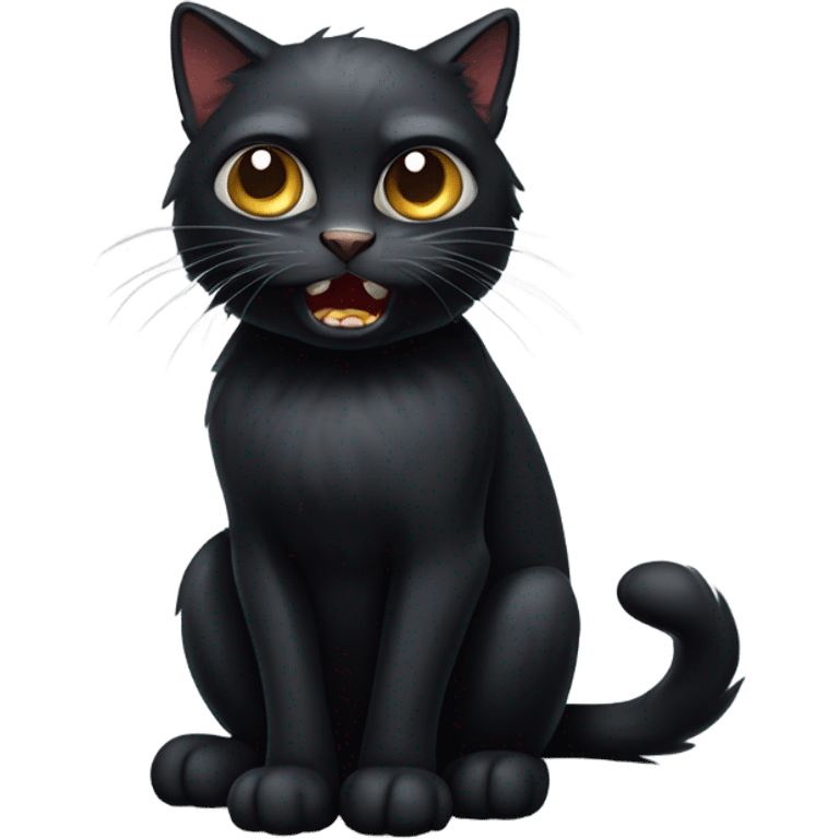 mad black cat  emoji