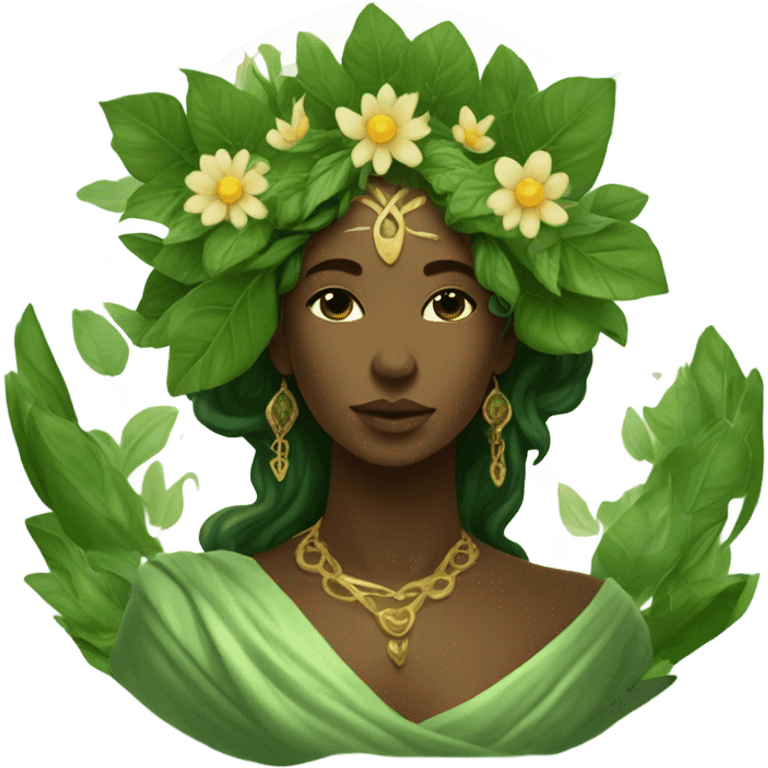 A depiction of Gaia as the mother goddess emoji