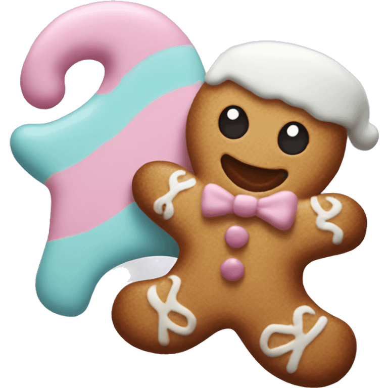 Pastel gingerbread man emoji