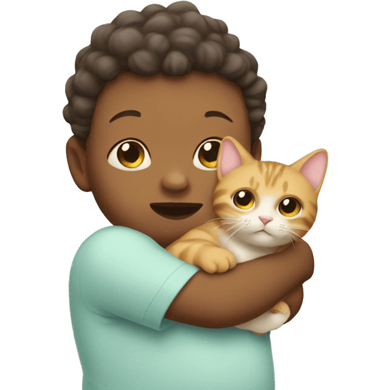 Baby holding fat cat emoji