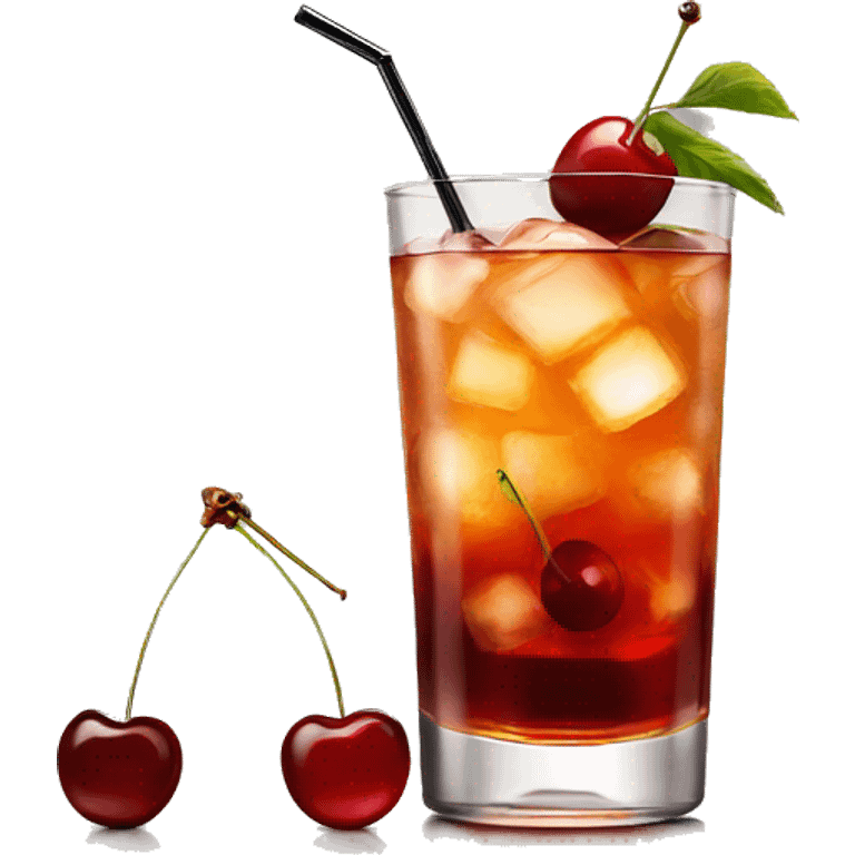 Old fashion cocktail with cherry emoji