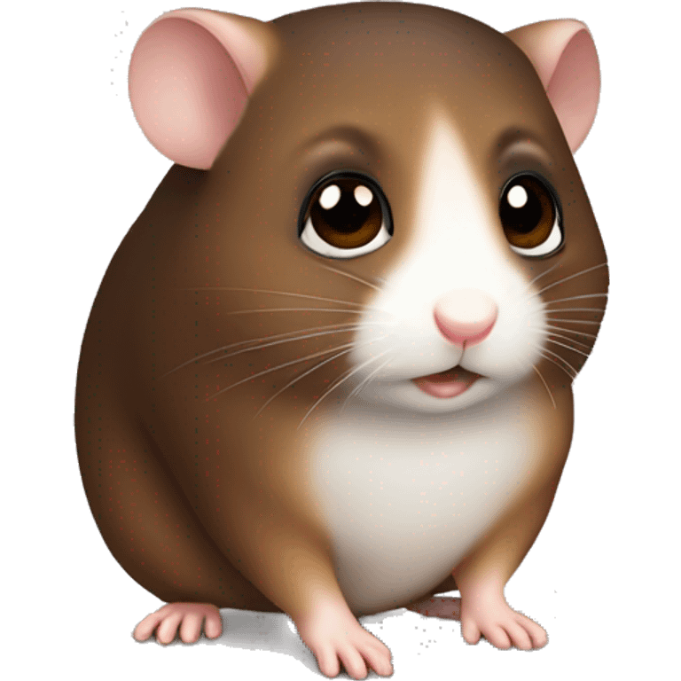 small cute dark brown hamster with cute big eyes  emoji