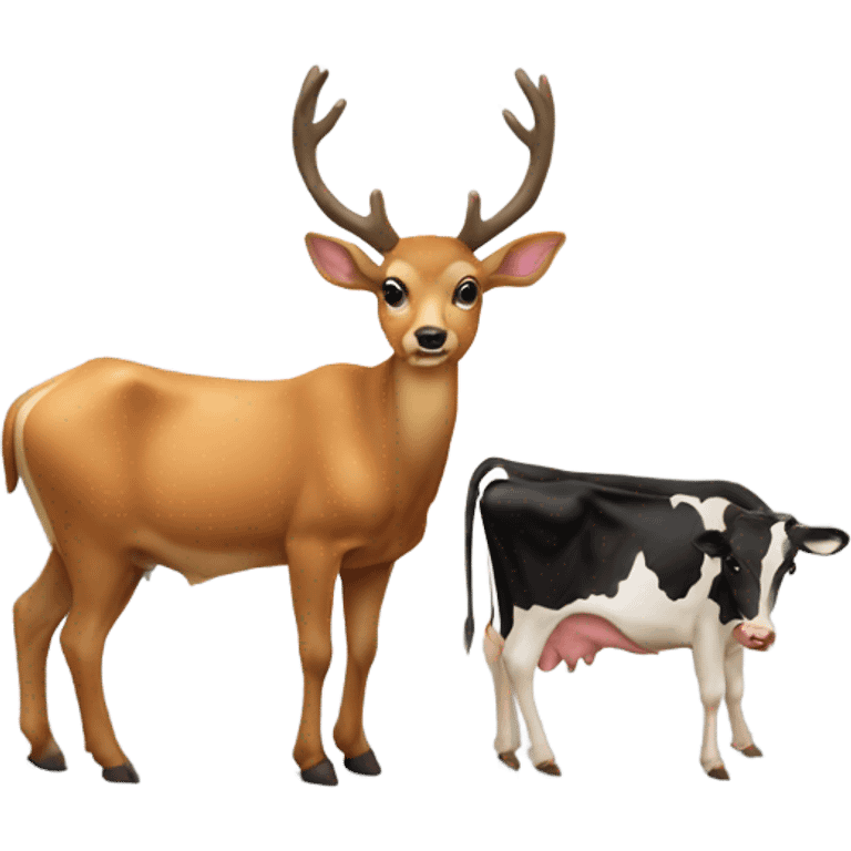 Deer on a cow emoji