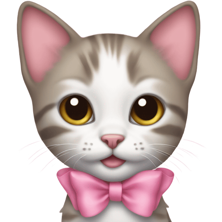 Kitten with a pink bow emoji