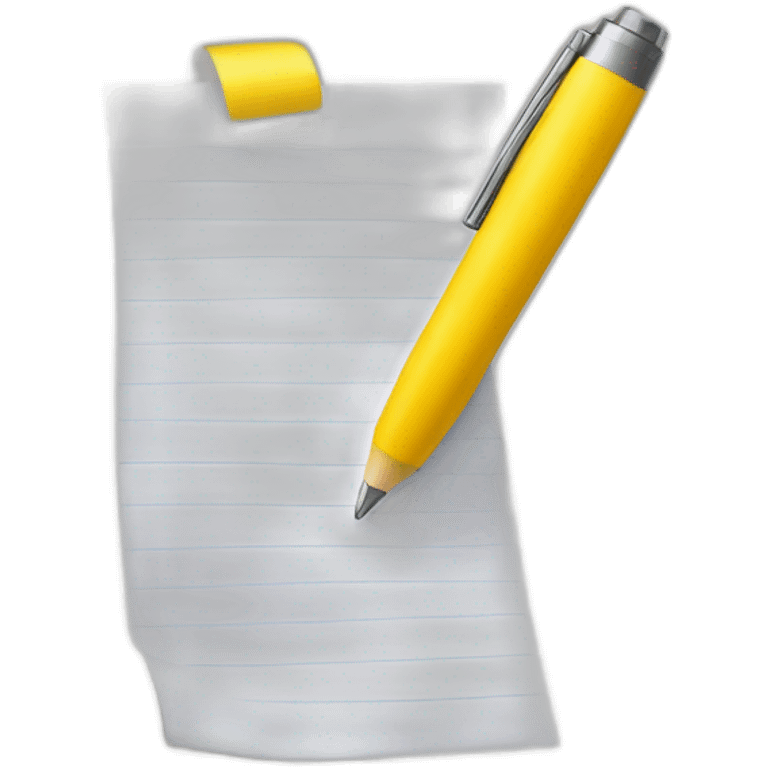 yellow pen with a piece of paper emoji